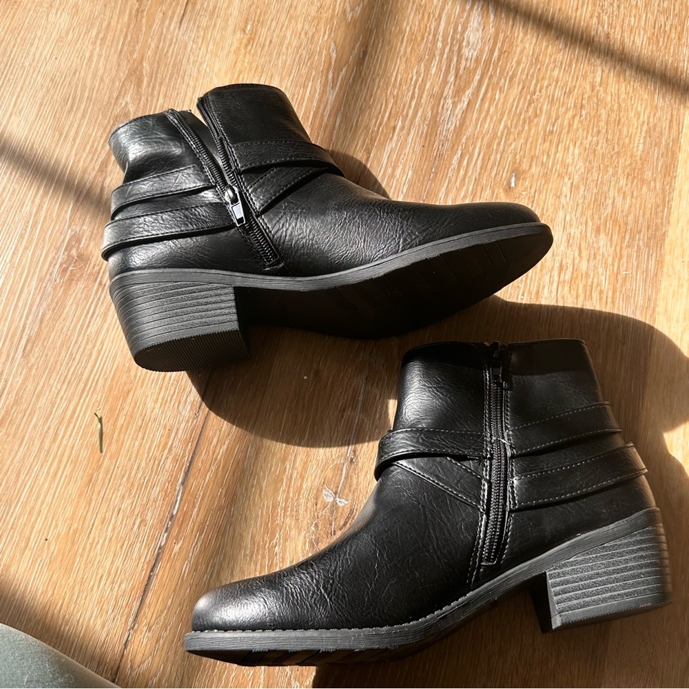 Easy Street Black Ankle Boots with Buckle Detail - Picture 8 of 9